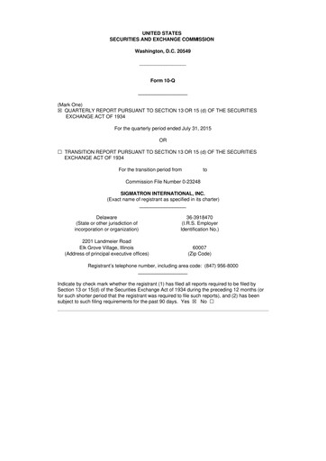 Thumbnail SigmaTron International 10-Q Quarterly Report FY2016 