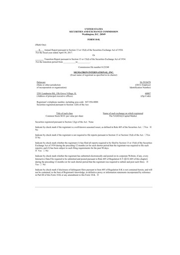 Thumbnail SigmaTron International 10-K Annual Report 2017