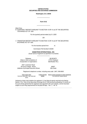 Thumbnail SigmaTron International 10-Q Quarterly Report FY2021 