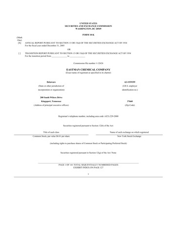 Thumbnail Eastman Chemical
 10-K Annual Report 