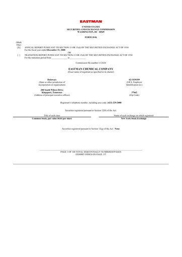 Thumbnail Eastman Chemical
 10-K Annual Report 