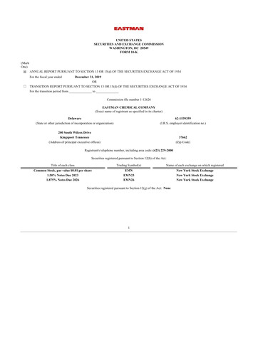 Thumbnail Eastman Chemical
 10-K Annual Report 2019