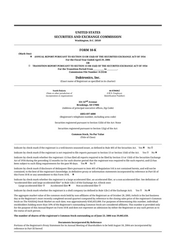 Thumbnail Daktronics 10-K Annual Report 