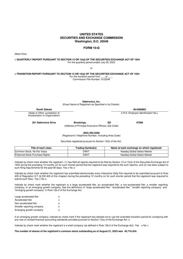Thumbnail Daktronics 10-Q Quarterly Report FY2024 