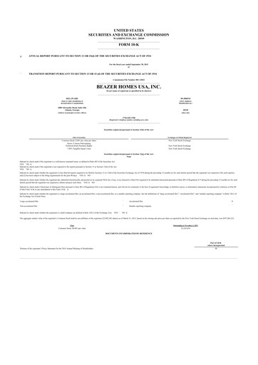 Thumbnail Beazer Homes USA
 10-K Annual Report 2013