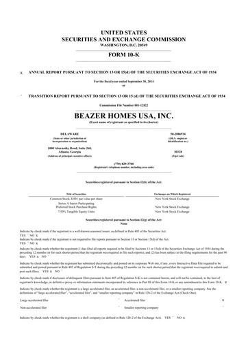 Thumbnail Beazer Homes USA
 10-K Annual Report 2014