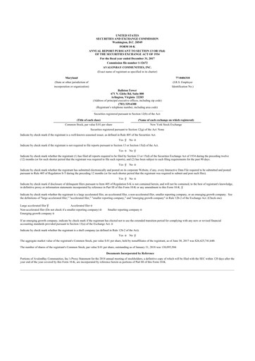 Thumbnail AvalonBay Communities 10-K Annual Report 2017