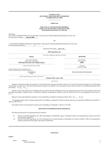 Thumbnail MGP Ingredients 10-K Annual Report 