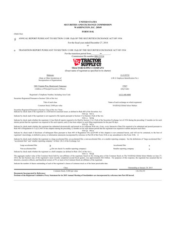 Thumbnail Tractor Supply 10-K Annual Report 2014