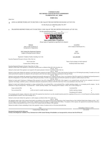 Thumbnail Tractor Supply 10-K Annual Report 2017