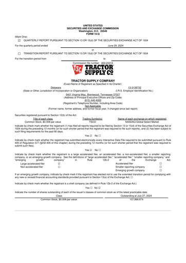 Thumbnail Tractor Supply 10-Q Quarterly Report FY2024 