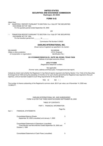 Thumbnail Darling Ingredients
 10-Q Quarterly Report FY 