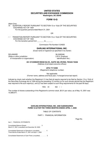 Thumbnail Darling Ingredients
 10-Q Quarterly Report FY 