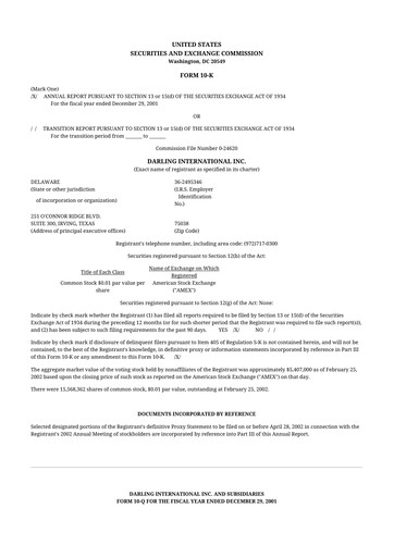 Thumbnail Darling Ingredients
 10-K Annual Report 