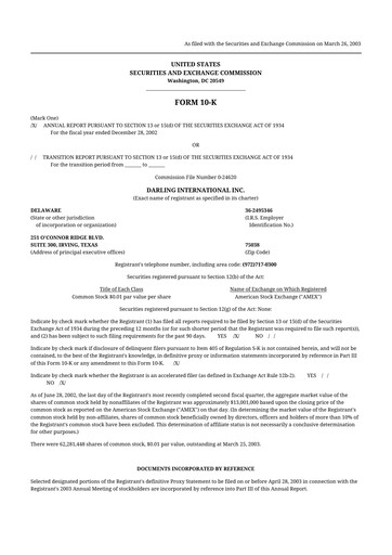 Thumbnail Darling Ingredients
 10-K Annual Report 