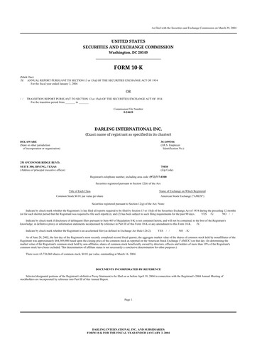 Thumbnail Darling Ingredients
 10-K Annual Report 