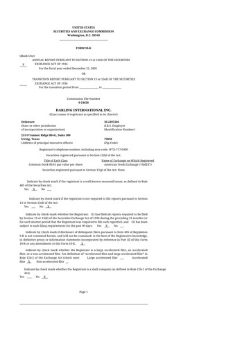 Thumbnail Darling Ingredients
 10-K Annual Report 