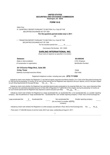 Thumbnail Darling Ingredients
 10-Q Quarterly Report FY2011 