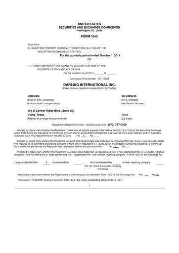 Thumbnail Darling Ingredients
 10-Q Quarterly Report FY2011 