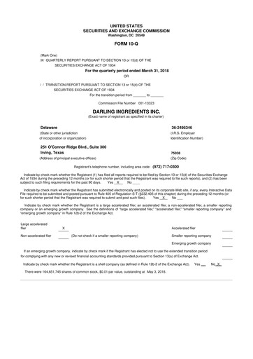 Thumbnail Darling Ingredients
 10-Q Quarterly Report FY2018 