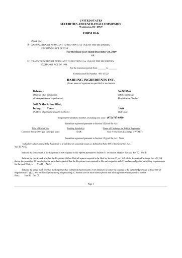 Thumbnail Darling Ingredients
 10-K Annual Report 2019