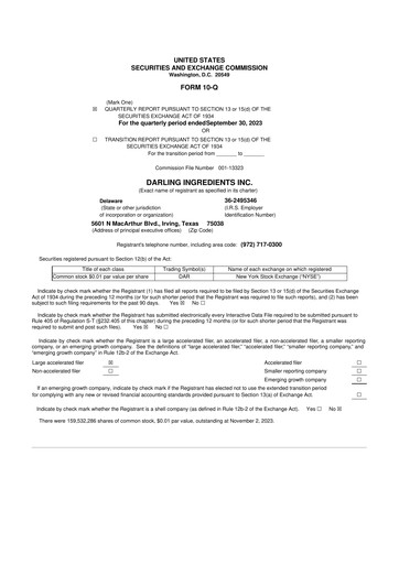 Thumbnail Darling Ingredients
 10-Q Quarterly Report FY2023 