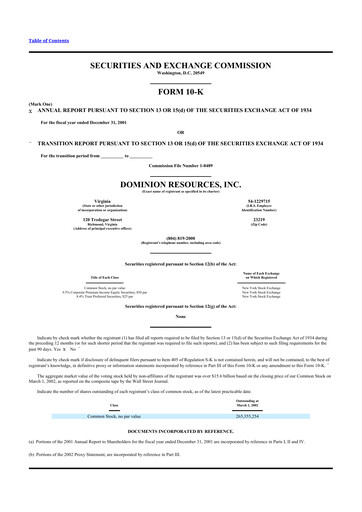 Thumbnail Dominion Energy 10-K Annual Report 