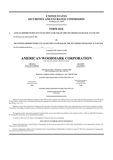 Thumbnail American Woodmark
 10-K Annual Report 