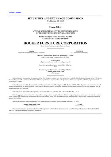 Thumbnail Hooker Furnishings 10-K Annual Report 