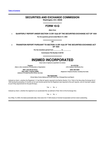 Thumbnail Insmed 10-Q Quarterly Report FY 