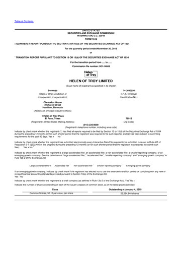 Thumbnail Helen of Troy 10-Q Quarterly Report FY2019 