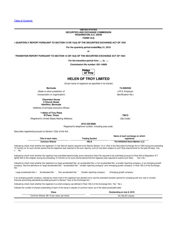 Thumbnail Helen of Troy 10-Q Quarterly Report FY2020 