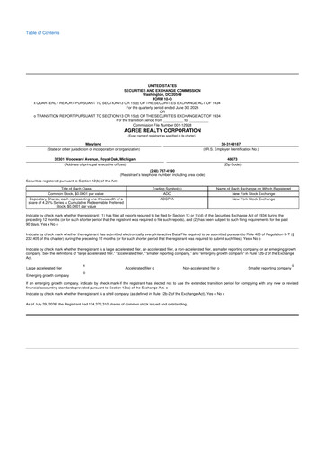 Thumbnail Agree Realty
 10-Q Quarterly Report FY2026 