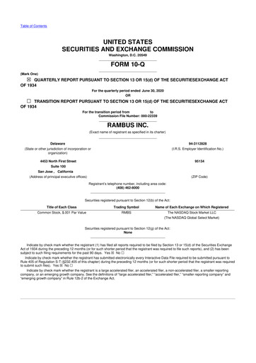Thumbnail Rambus 10-Q Quarterly Report FY2020 
