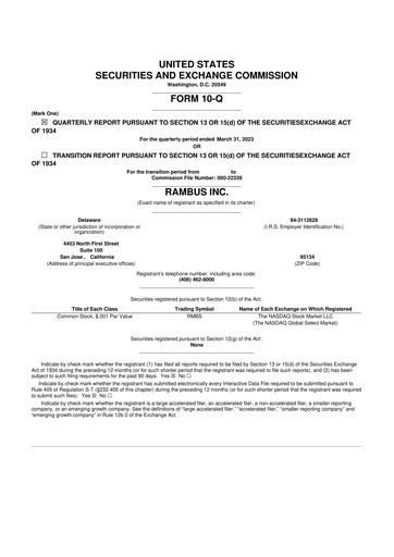 Thumbnail Rambus 10-Q Quarterly Report FY2023 