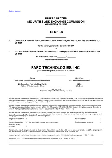 Thumbnail Faro Technologies
 10-Q Quarterly Report FY2017 