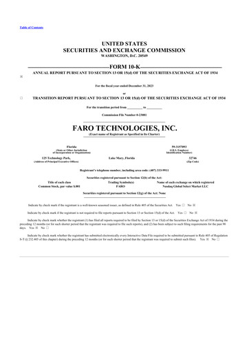 Thumbnail Faro Technologies
 10-K Annual Report 2023
