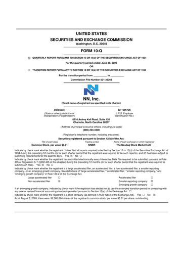 Thumbnail NN, Inc.
 10-Q Quarterly Report FY2026 