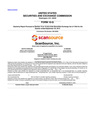 Thumbnail ScanSource 10-Q Quarterly Report FY2013 