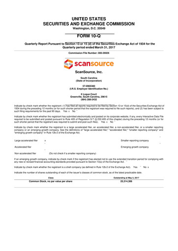 Thumbnail ScanSource 10-Q Quarterly Report FY2017 