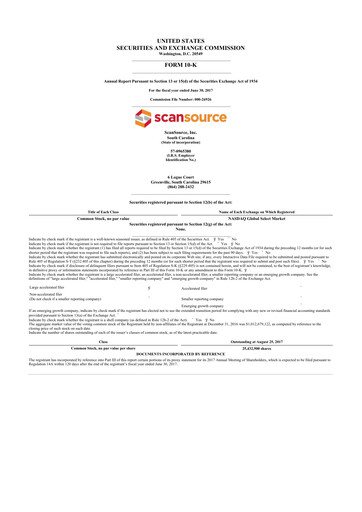 Thumbnail ScanSource 10-K Annual Report 2017