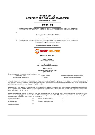 Thumbnail ScanSource 10-Q Quarterly Report FY2022 
