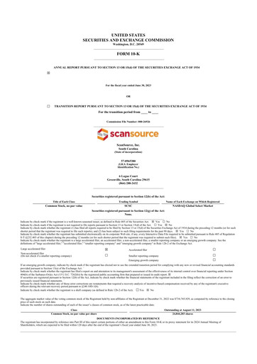 Thumbnail ScanSource 10-K Annual Report 2023
