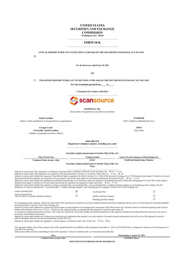 Thumbnail ScanSource 10-K Annual Report 2024