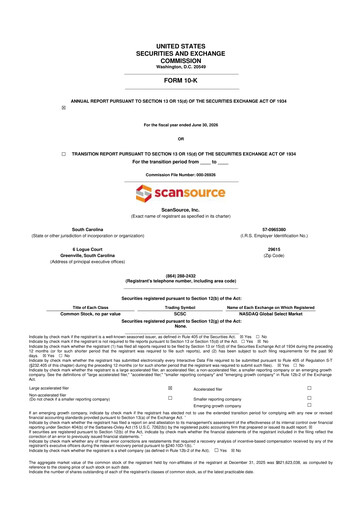 Vorschaubild ScanSource 10-K Jahresbericht 2026