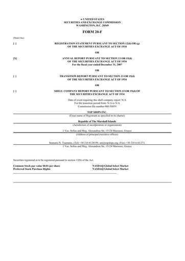 Vorschaubild Top Ships 20-F Jahresbericht 