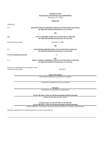 Thumbnail Golar LNG
 20-F Annual Report 