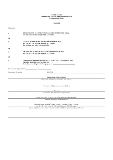 Thumbnail Golden Ocean Group 20-F Annual Report 