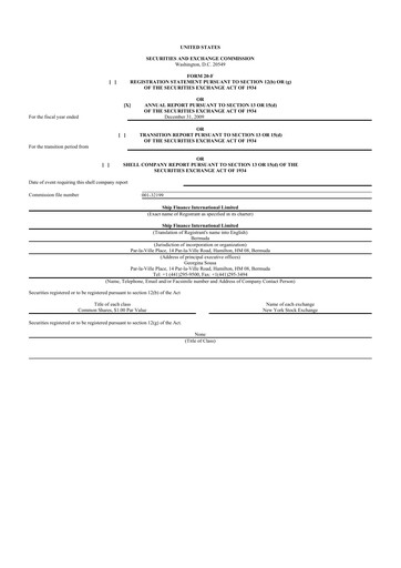 Thumbnail SFL Corp
 20-F Annual Report 