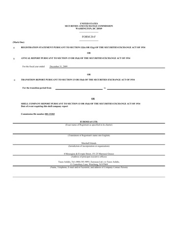 Thumbnail Euroseas 20-F Annual Report 